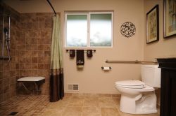 Remodeled bathroom with shower